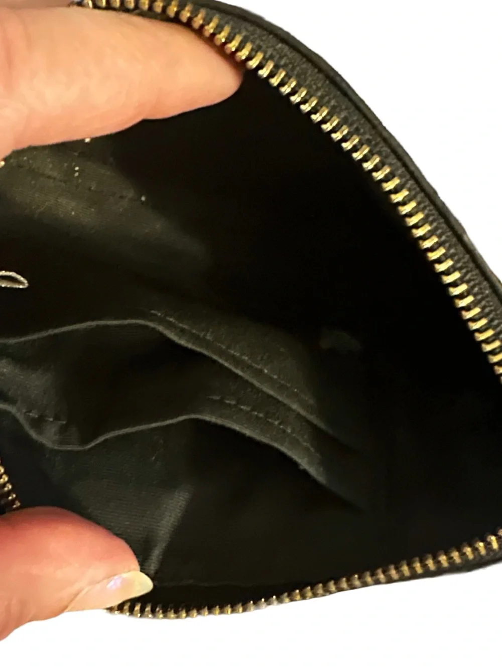 Coach Black Patent Embossed Signature Wristlet